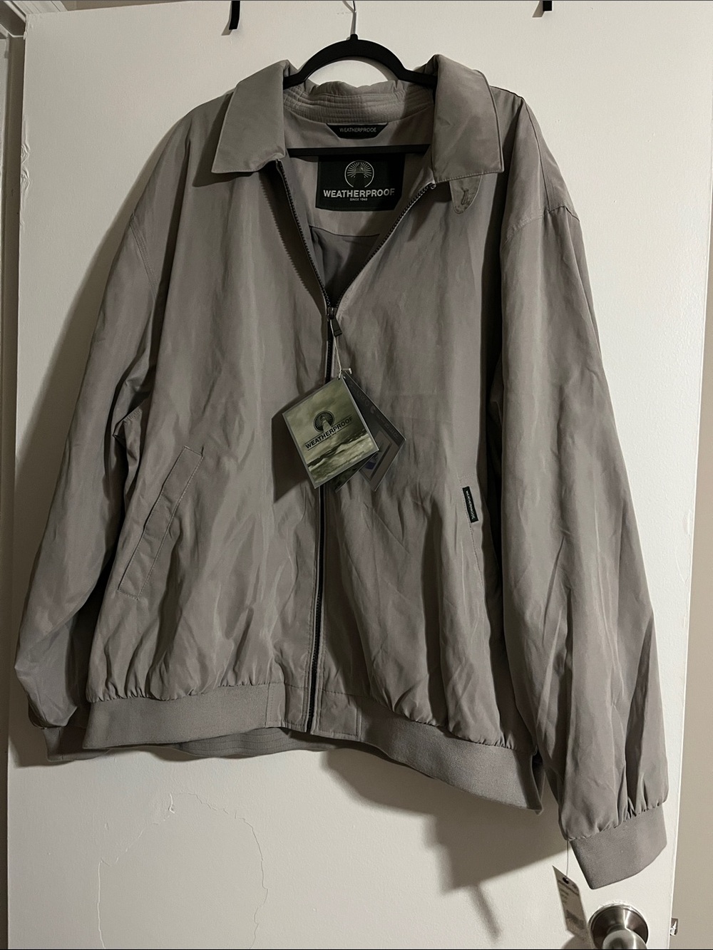 Weatherproof Men’s Light Gray Windbreaker Jacket - Full Zip